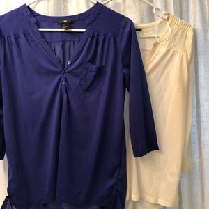 Two long sleeve H&M shirts size xs